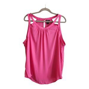 Worthington Pink Sleeveless Keyhole Neck Blouse